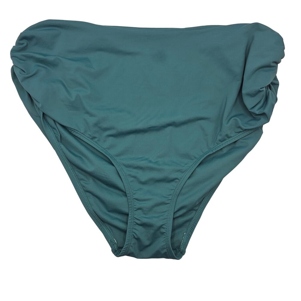 Anne Cole Womans size 18W Convertible High Waist Shirred Bikini bottom Green NEW